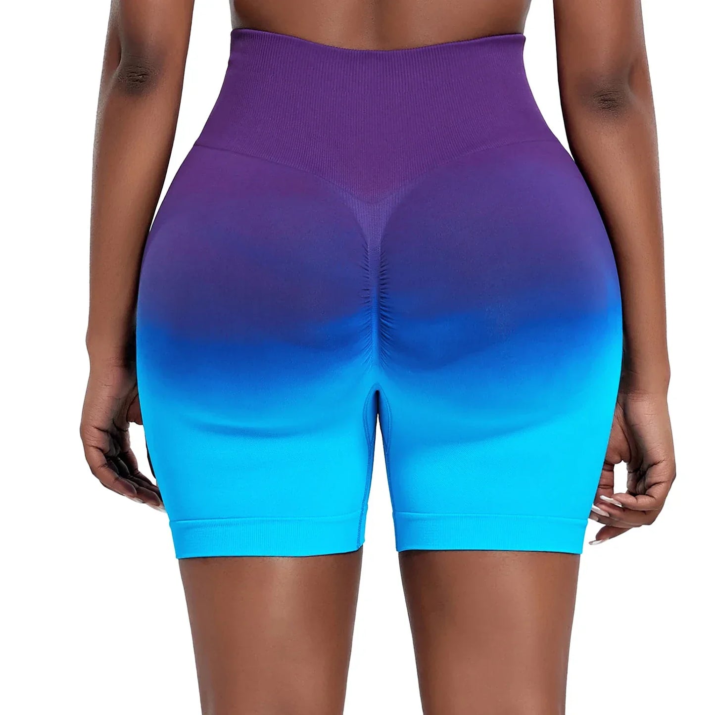 Seamless Gradient Yoga Shorts for Fitness