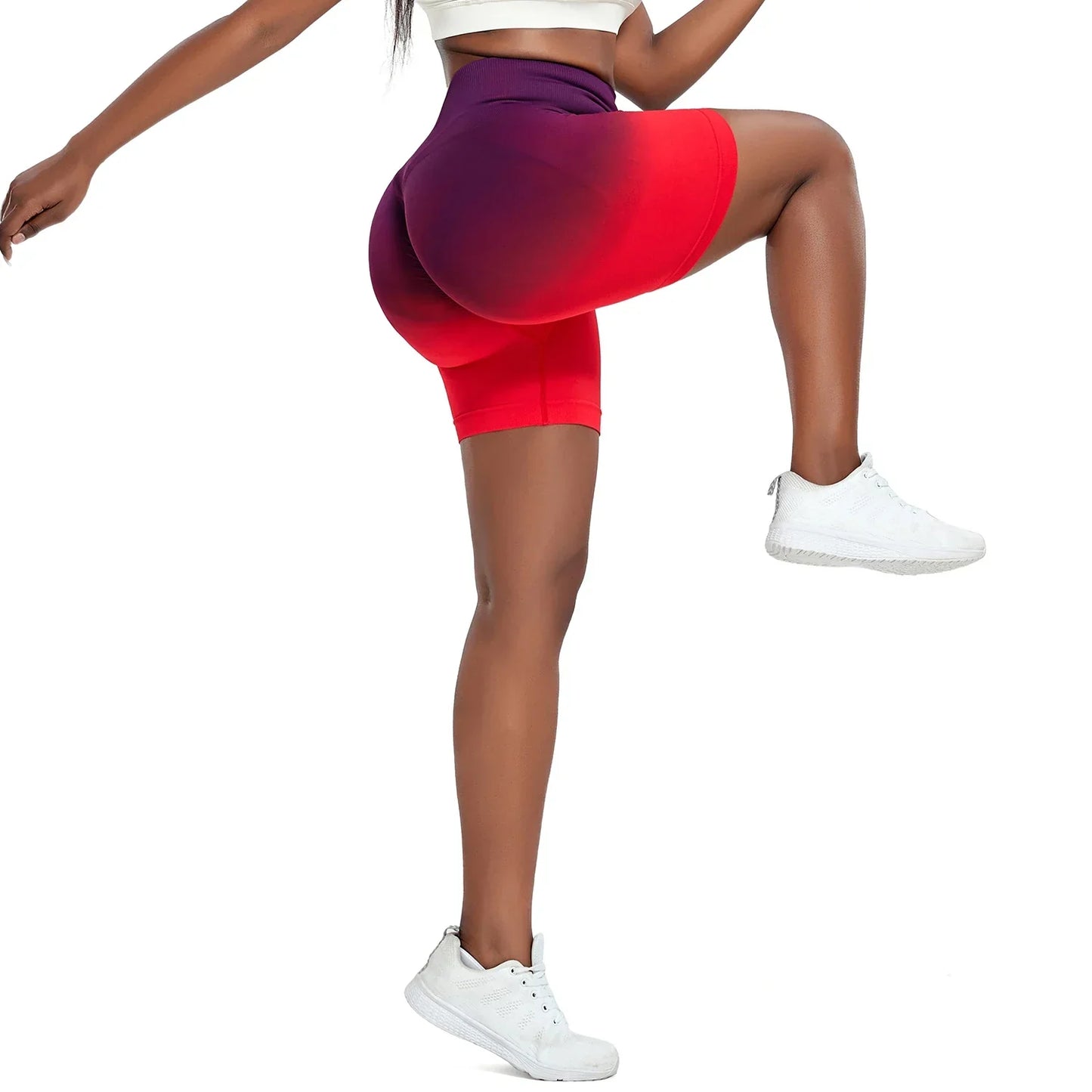 Seamless Gradient Yoga Shorts for Fitness