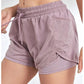 Women's Elastic Sports Shorts, Shorts With Pockets, Fake Two-Piece Yoga Leggings Running And Training