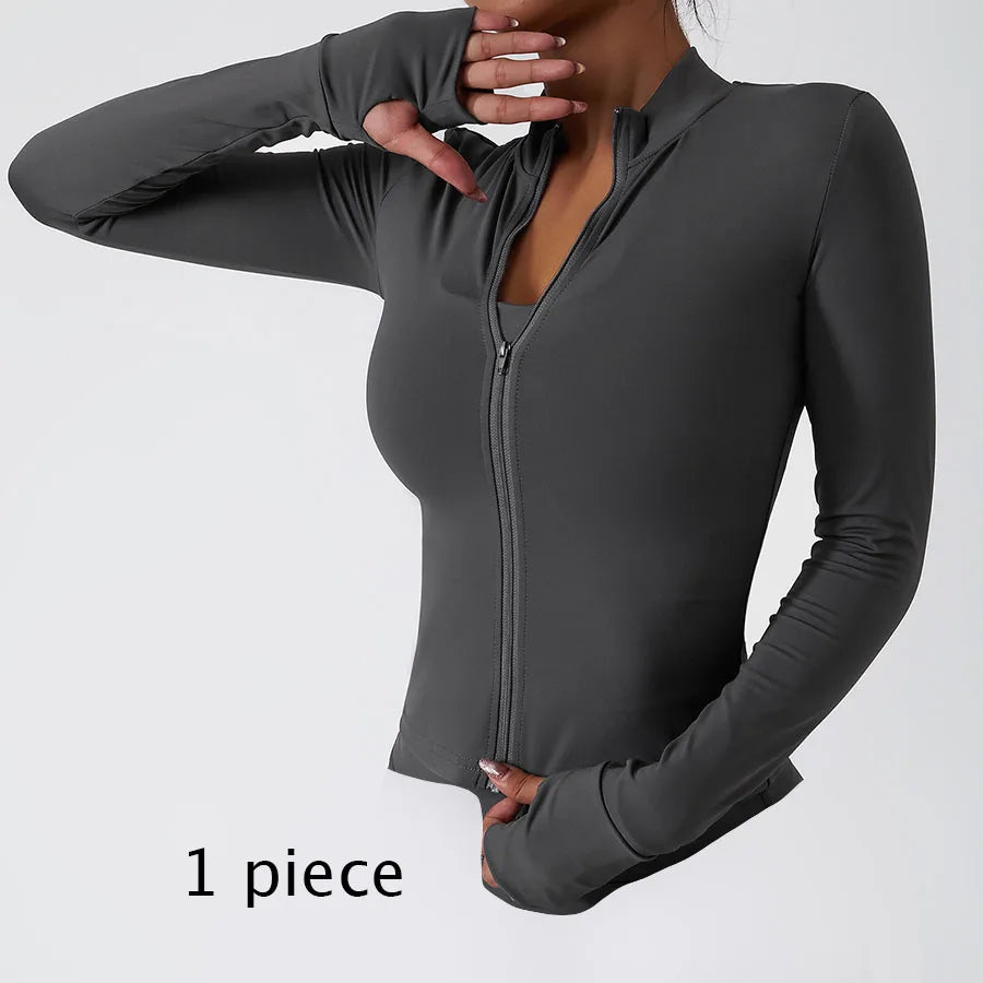 Yoga Set Women Gym Quick-drying Long-sleeved Coat Training Workout
