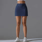 Yoga Skirt Badminton Tennis Skirt High Waist Breathable Sweat Skirt Quick Dry Elasticity Double Layer Yoga Skirt Inside Legging