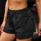 Women's Elastic Sports Shorts, Shorts With Pockets, Fake Two-Piece Yoga Leggings Running And Training