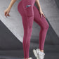 New High Waist Women's Leggings Stretch Yoga Pants Tights With Pockets Push Up Fitness Running Sportswear Solid Color Pants