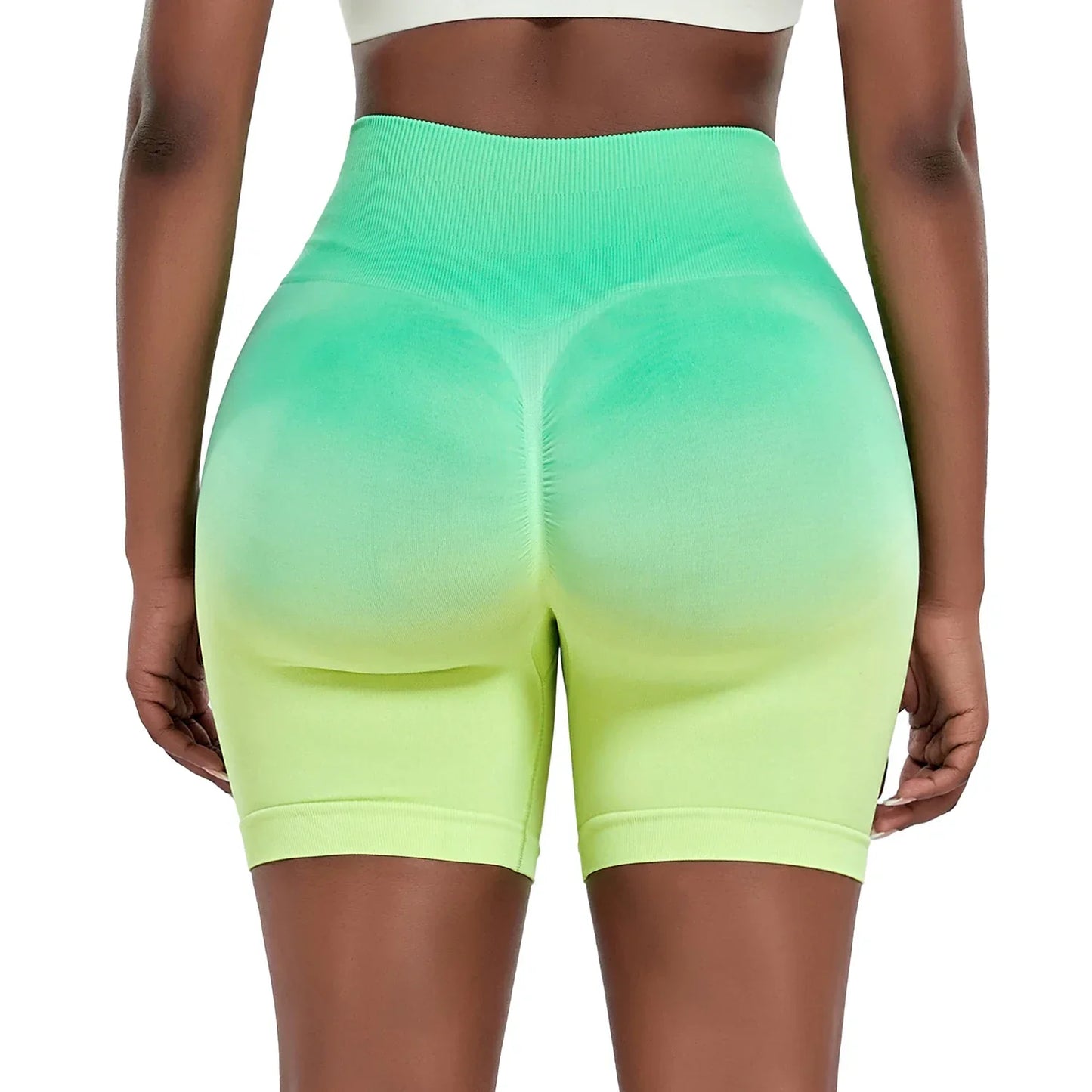 Seamless Gradient Yoga Shorts for Fitness