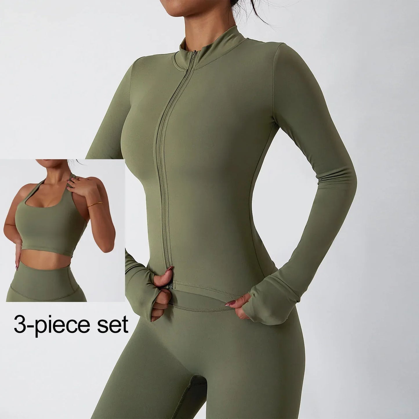 Yoga Set Women Gym Quick-drying Long-sleeved Coat Training Workout