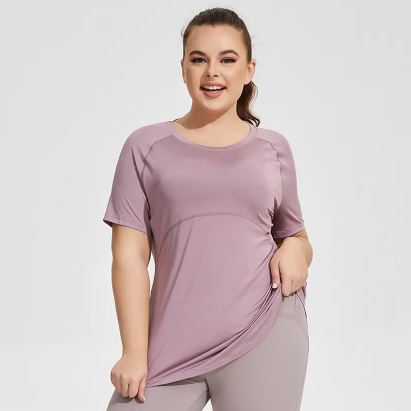 Oversized Long Hip Covering Women Yoga T-shirt Mesh Back Breathable Short Sleeve Running Fitness Top Running Shirts Sportswear