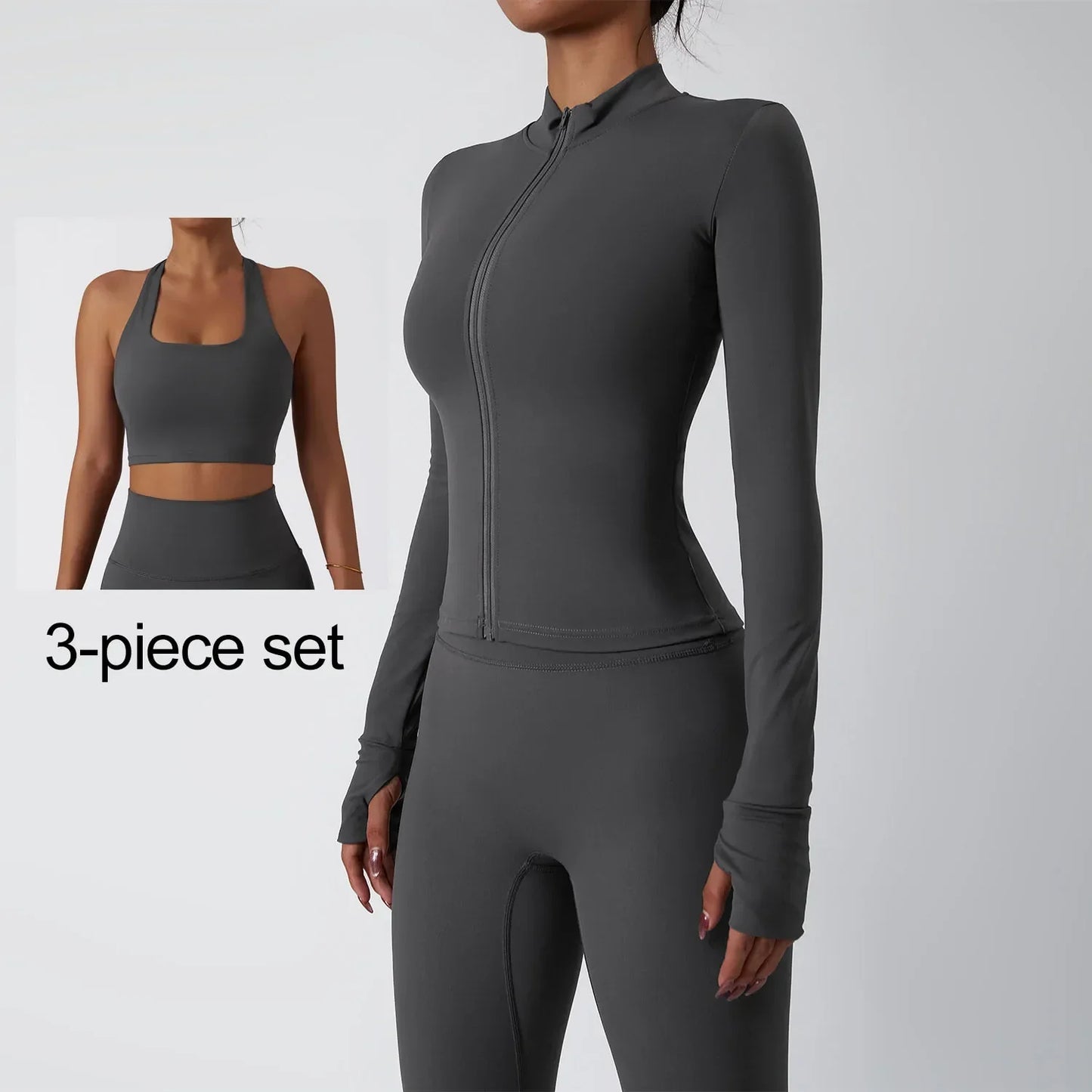Yoga Set Women Gym Quick-drying Long-sleeved Coat Training Workout