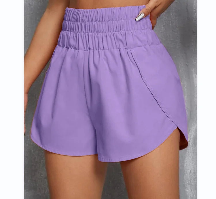 Women Running Shorts Ladies Shorts High Waist Elastic Push Up