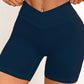 Women V Cross Waist Yoga Shorts 3.5 Workout Shorts Running Fitness Sports Shorts