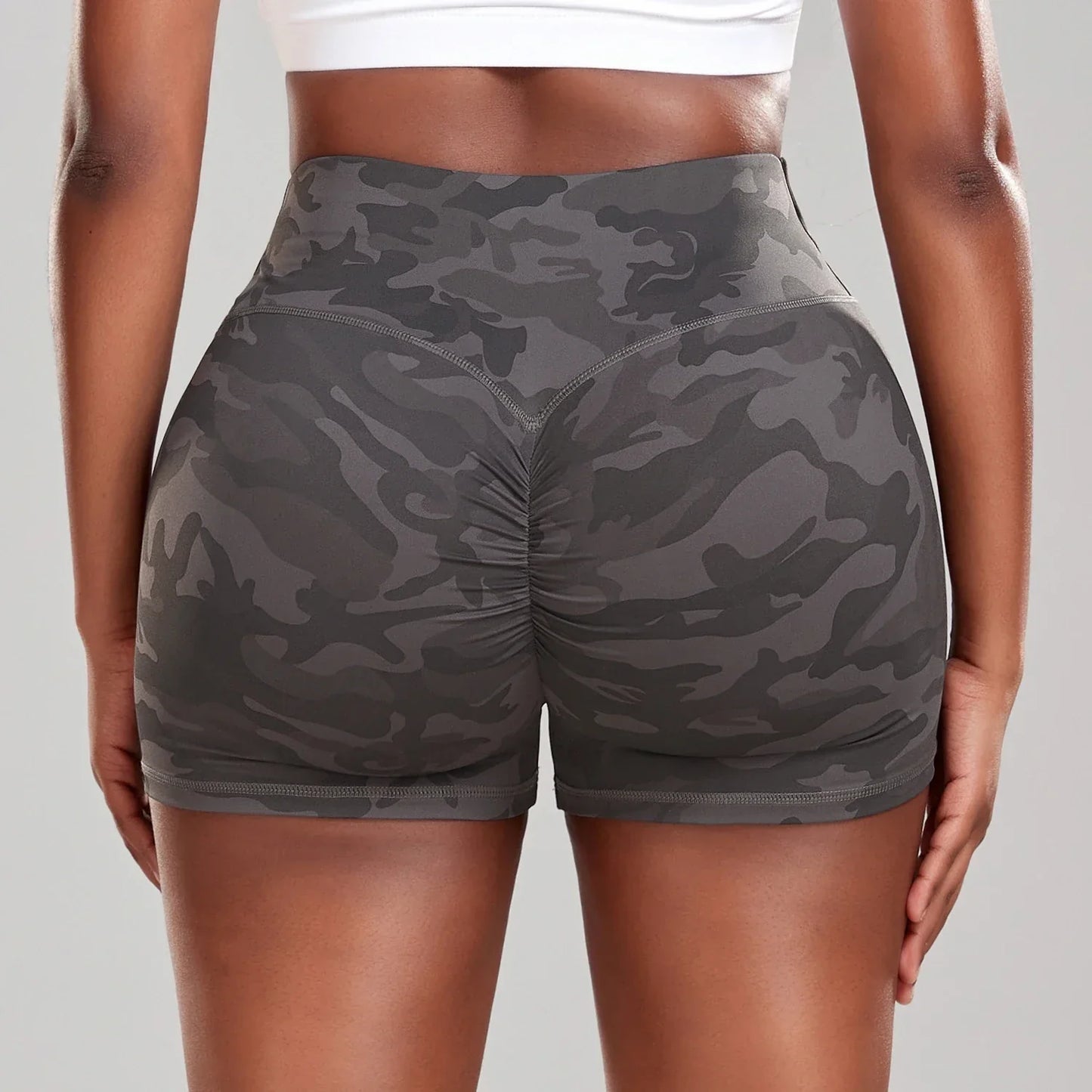 Camouflage Print Yoga Fitness Shorts