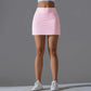 Yoga Skirt Badminton Tennis Skirt High Waist Breathable Sweat Skirt Quick Dry Elasticity Double Layer Yoga Skirt Inside Legging
