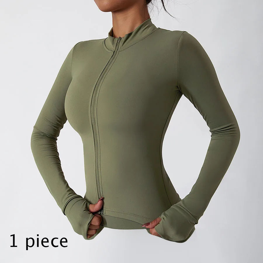 Yoga Set Women Gym Quick-drying Long-sleeved Coat Training Workout