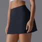 Yoga Skirt Badminton Tennis Skirt High Waist Breathable Sweat Skirt Quick Dry Elasticity Double Layer Yoga Skirt Inside Legging