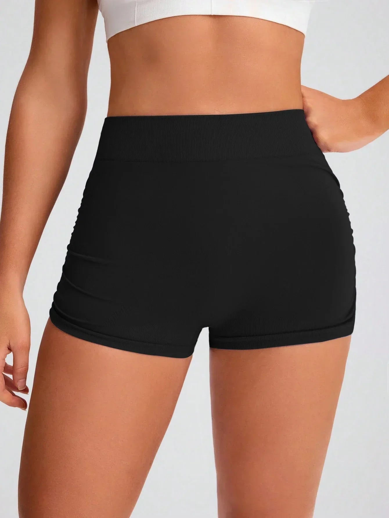 3 Piece Workout Shorts Womens Seamless High Waist Butt Lifting Scrunch Yoga Gym Shorts