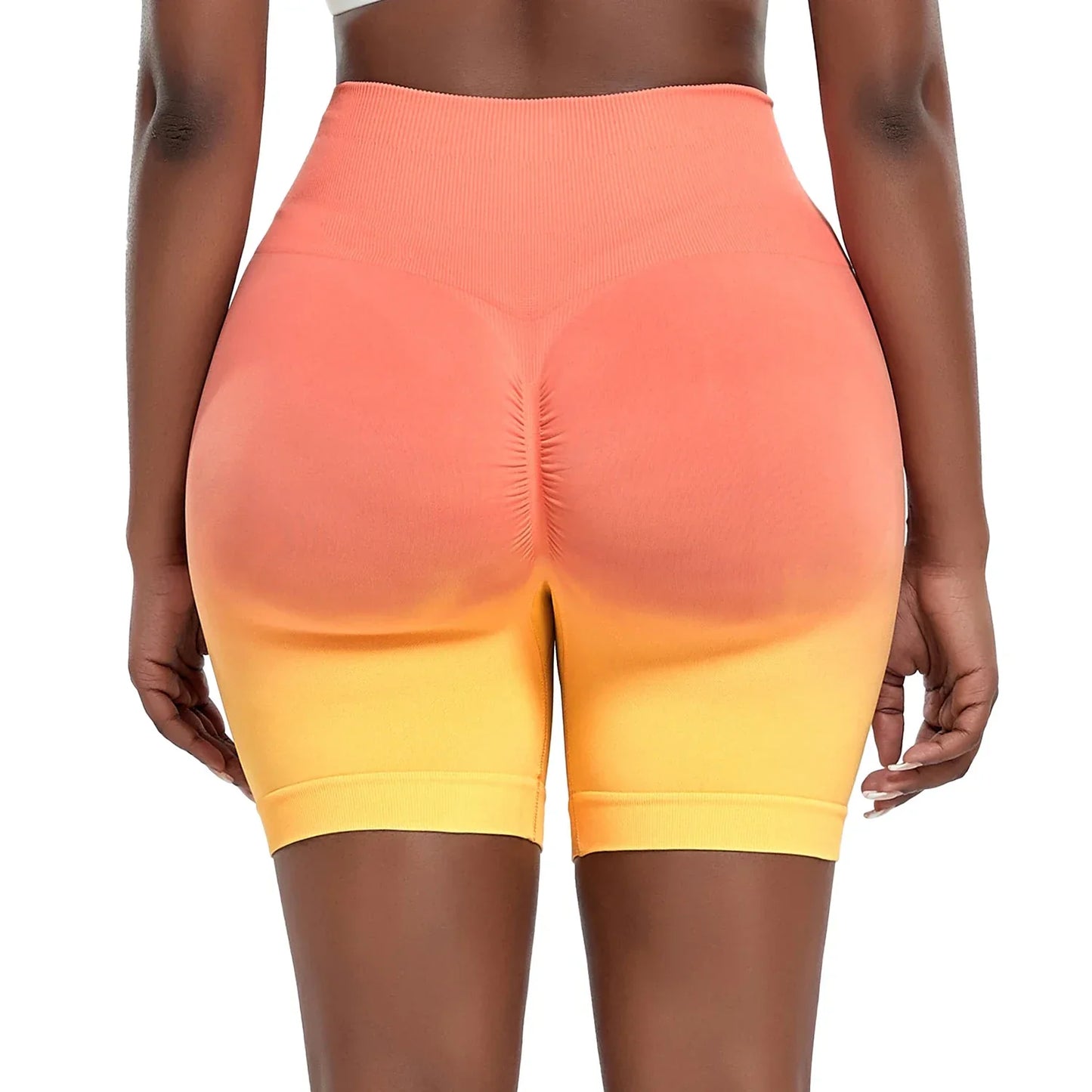 Seamless Gradient Yoga Shorts for Fitness