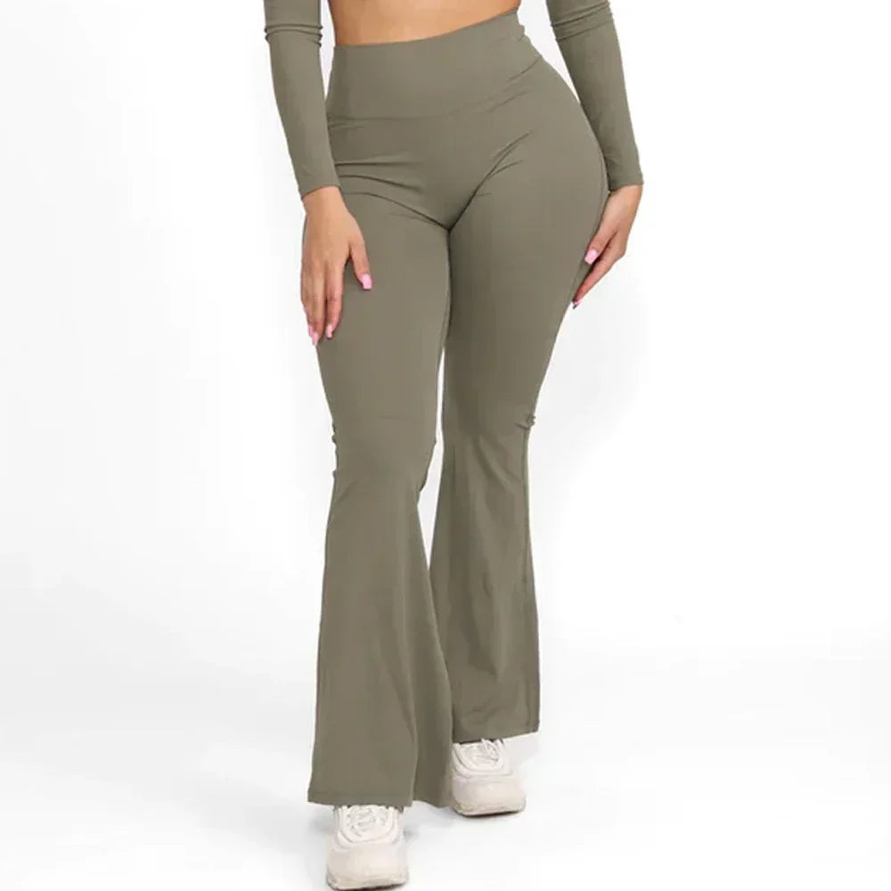 Butt Lifting Flare Scrunch Butt Leggings for Women Tummy Control Wide Leg Flared Yoga Pants