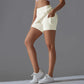 Yoga Skirt Badminton Tennis Skirt High Waist Breathable Sweat Skirt Quick Dry Elasticity Double Layer Yoga Skirt Inside Legging