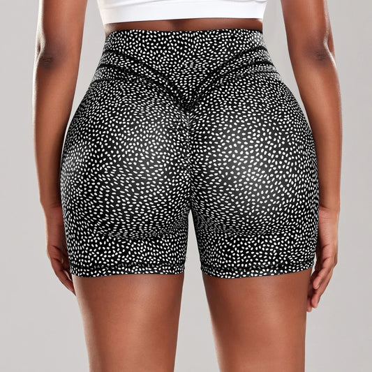 Dot Print Yoga Shorts for Fitness