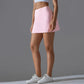 Yoga Skirt Badminton Tennis Skirt High Waist Breathable Sweat Skirt Quick Dry Elasticity Double Layer Yoga Skirt Inside Legging