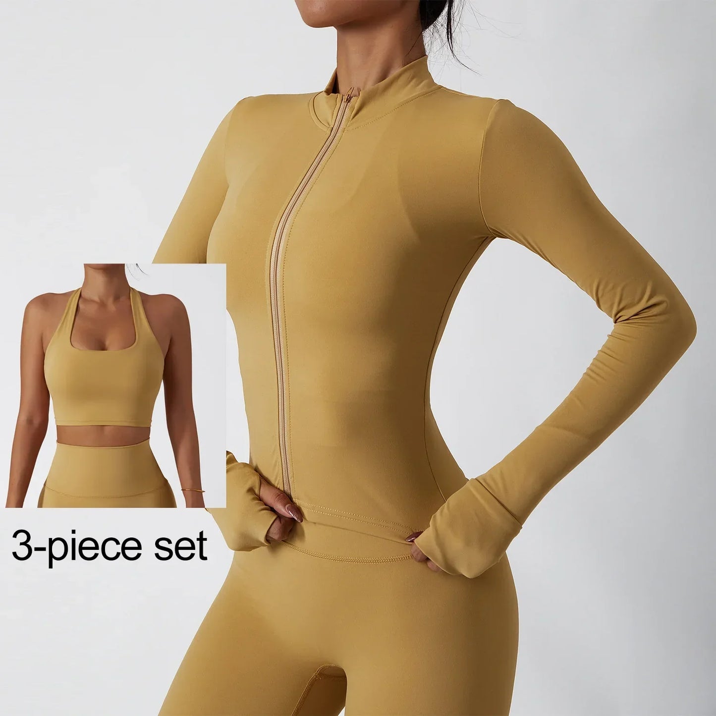 Yoga Set Women Gym Quick-drying Long-sleeved Coat Training Workout