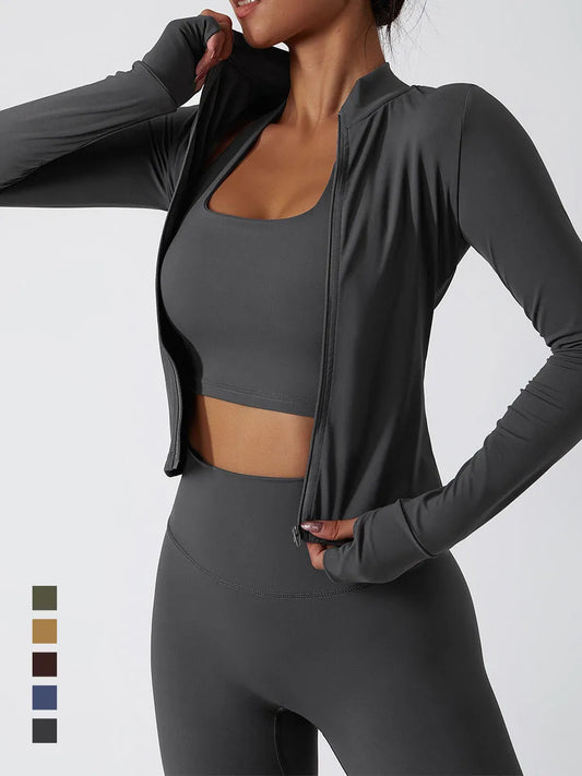 Yoga Set Women Gym Quick-drying Long-sleeved Coat Training Workout