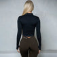 Women BUM New Sculpting Jacket Running Elasticity Yoga Jacket Slim