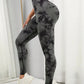 Woma Yoga Trendy Tie Dye Yoga Tights Seamless High Stretch Tummy Control Gym Leggings Seamless Tie Dye Leggings 2023 New