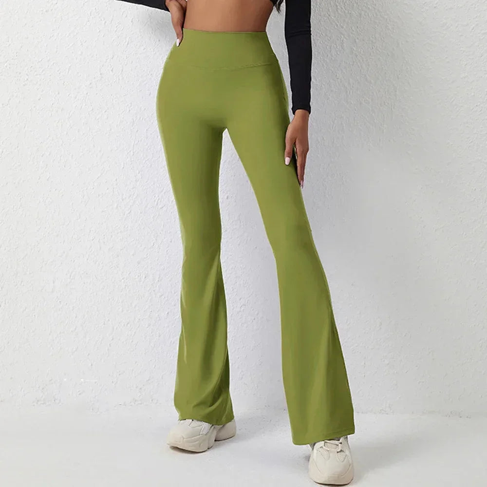 Butt Lifting Flare Scrunch Butt Leggings for Women Tummy Control Wide Leg Flared Yoga Pants