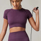 Women Yoga Top Seamless Sport T Shirts Fitness Clothes Short Sleeve Yoga Shirt Gym Top Running Active Wear Sport Top