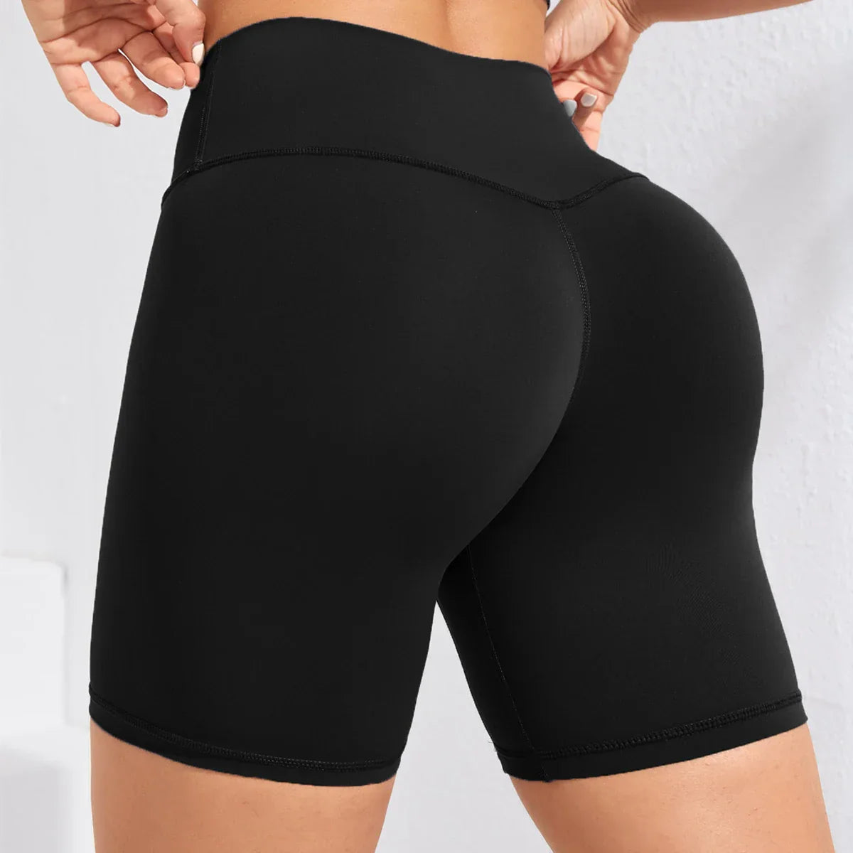 1 Piece High Waist Yoga Sports Shorts Outdoor Gym Running Workout Bottoms Breathable High Stretch Cycling Pants