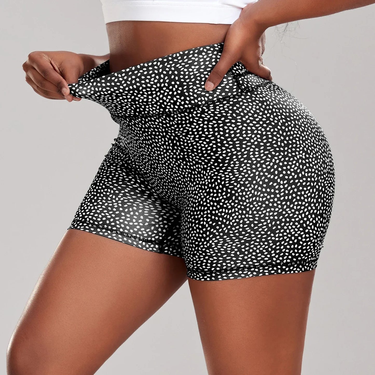 Dot Print Yoga Shorts for Fitness