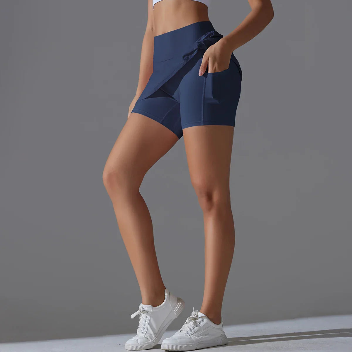 Yoga Skirt Badminton Tennis Skirt High Waist Breathable Sweat Skirt Quick Dry Elasticity Double Layer Yoga Skirt Inside Legging
