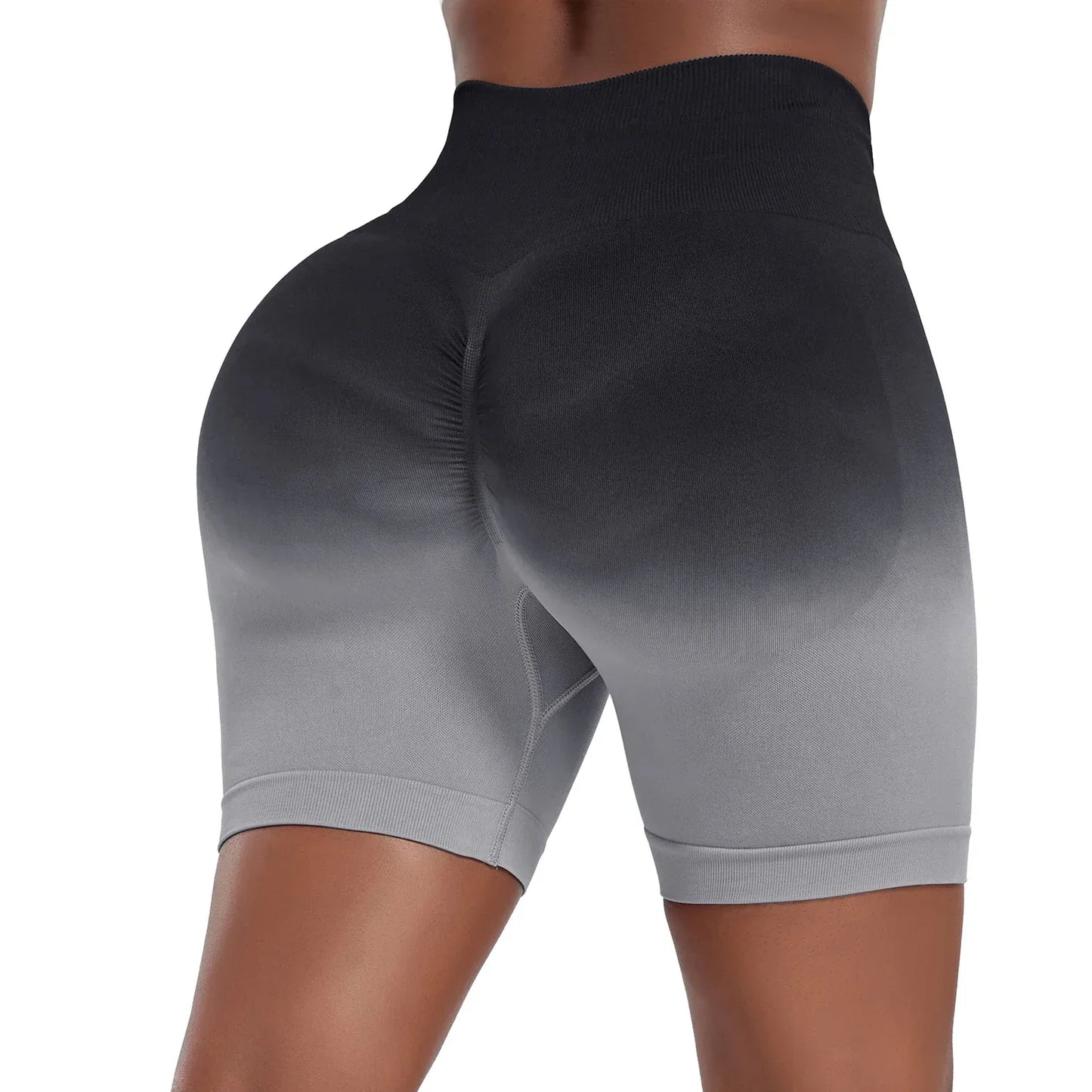Seamless Gradient Yoga Shorts for Fitness