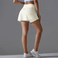 Yoga Skirt Badminton Tennis Skirt High Waist Breathable Sweat Skirt Quick Dry Elasticity Double Layer Yoga Skirt Inside Legging
