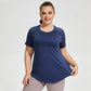 Oversized Long Hip Covering Women Yoga T-shirt Mesh Back Breathable Short Sleeve Running Fitness Top Running Shirts Sportswear