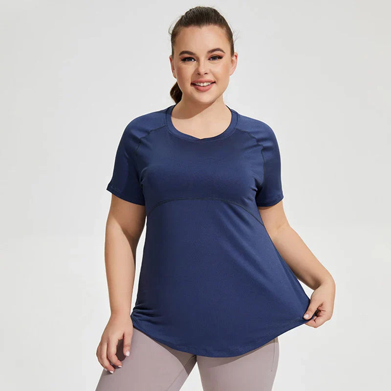 Oversized Long Hip Covering Women Yoga T-shirt Mesh Back Breathable Short Sleeve Running Fitness Top Running Shirts Sportswear