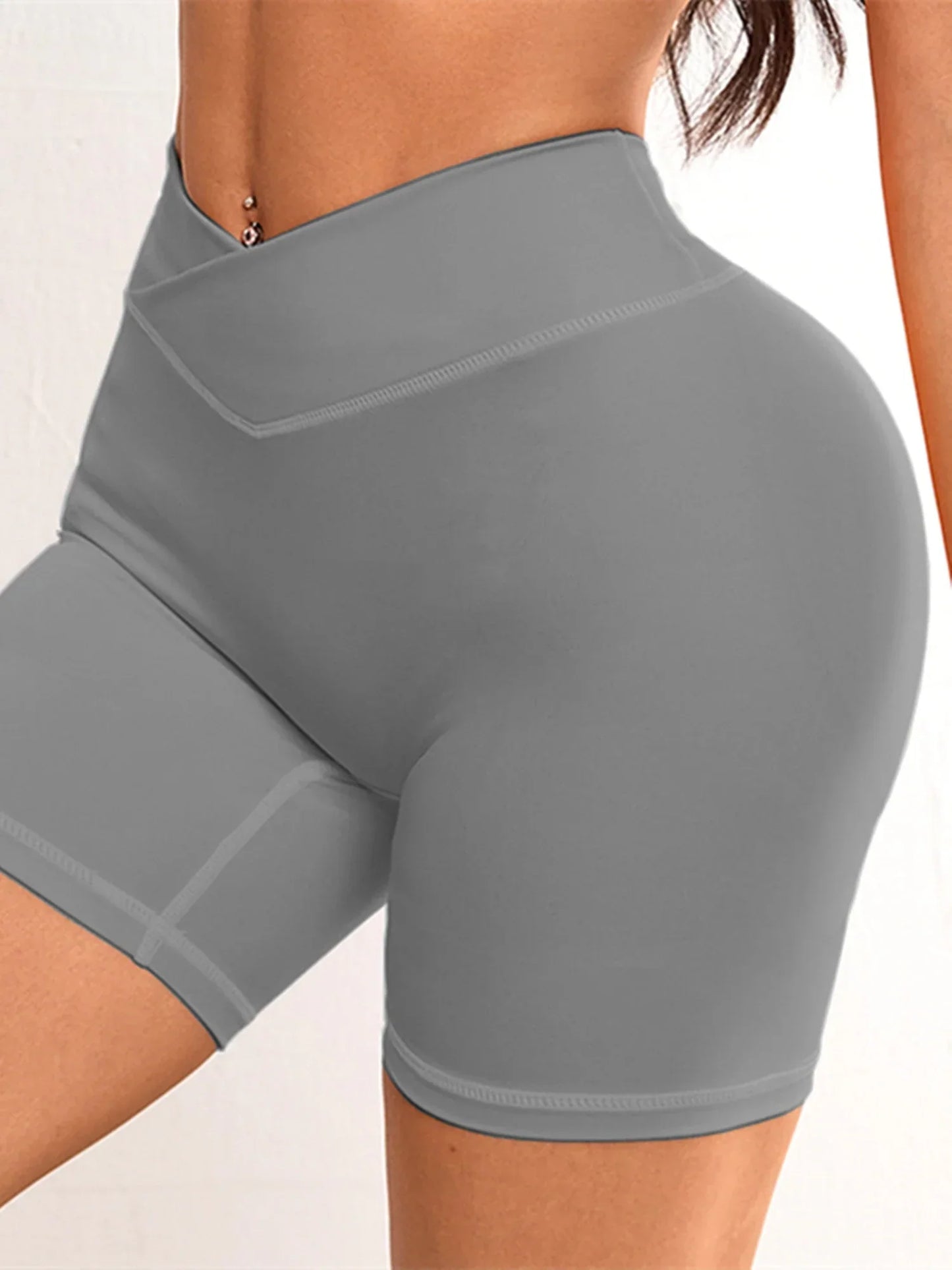 Women V Cross Waist Yoga Shorts 3.5 Workout Shorts Running Fitness Sports Shorts