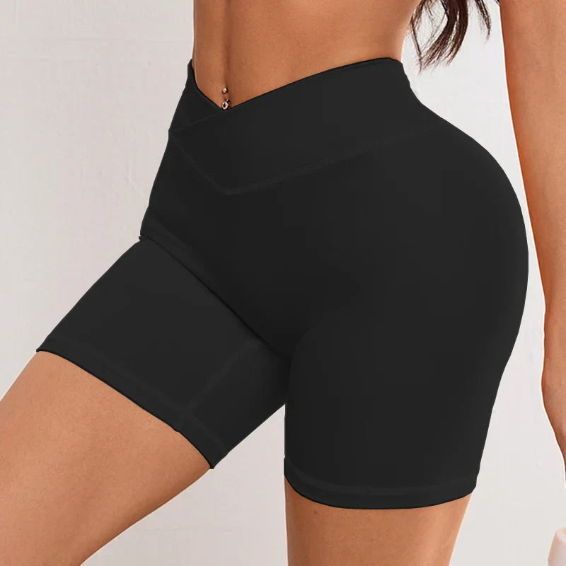 Women V Cross Waist Yoga Shorts 3.5 Workout Shorts Running Fitness Sports Shorts