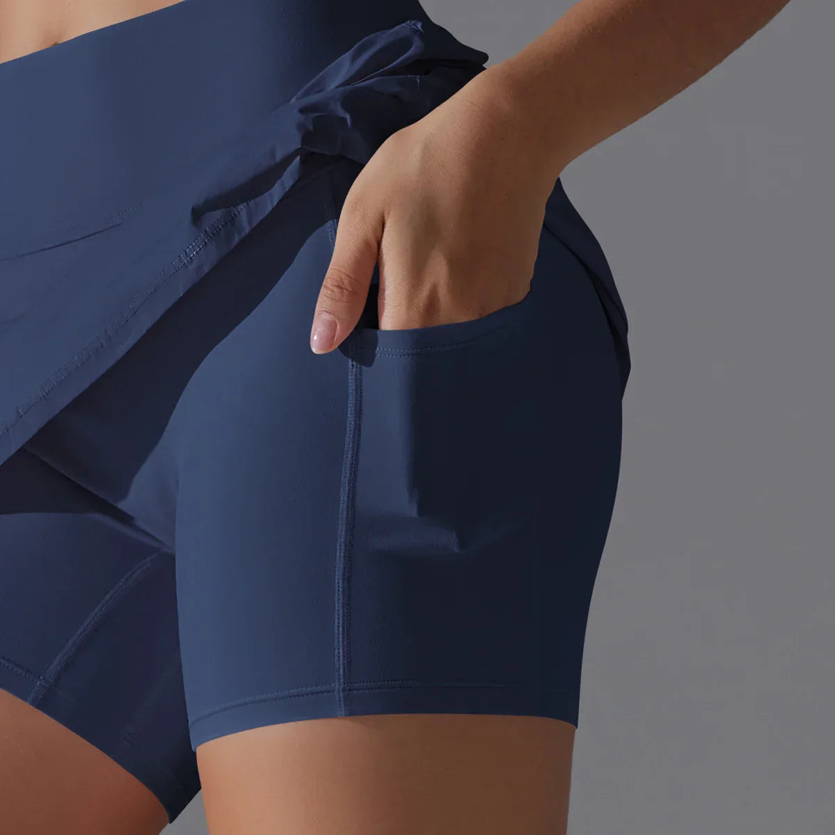 Yoga Skirt Badminton Tennis Skirt High Waist Breathable Sweat Skirt Quick Dry Elasticity Double Layer Yoga Skirt Inside Legging