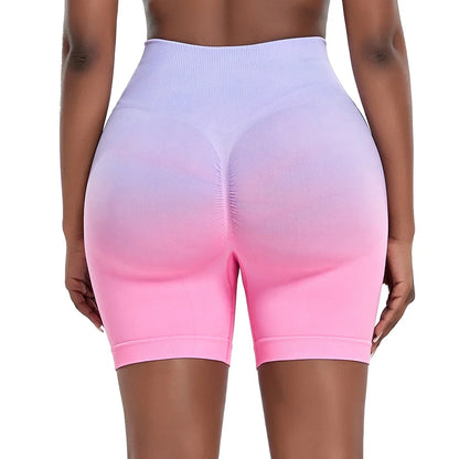 Seamless Gradient Yoga Shorts for Fitness