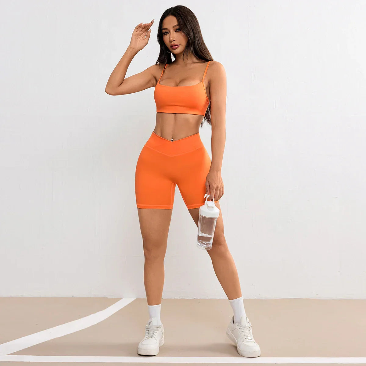 Women V Cross Waist Yoga Shorts 3.5 Workout Shorts Running Fitness Sports Shorts