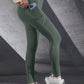 New High Waist Women's Leggings Stretch Yoga Pants Tights With Pockets Push Up Fitness Running Sportswear Solid Color Pants