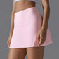 Yoga Skirt Badminton Tennis Skirt High Waist Breathable Sweat Skirt Quick Dry Elasticity Double Layer Yoga Skirt Inside Legging