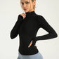 Nude yoga clothes, sports jackets, slim-fit nylon stand-up collar, tight-fitting jackets, tops, running fitness clothes