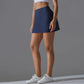 Yoga Skirt Badminton Tennis Skirt High Waist Breathable Sweat Skirt Quick Dry Elasticity Double Layer Yoga Skirt Inside Legging