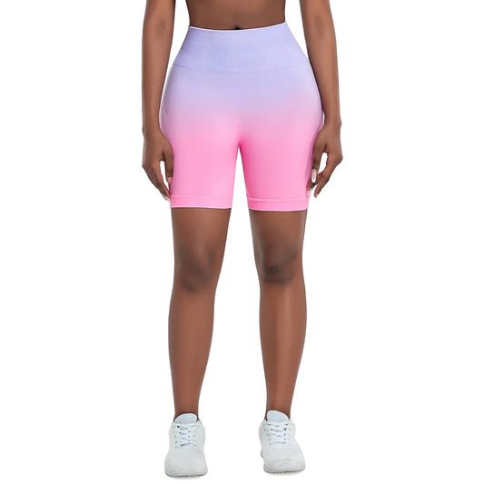 Seamless Gradient Yoga Shorts for Fitness