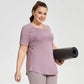 Oversized Long Hip Covering Women Yoga T-shirt Mesh Back Breathable Short Sleeve Running Fitness Top Running Shirts Sportswear