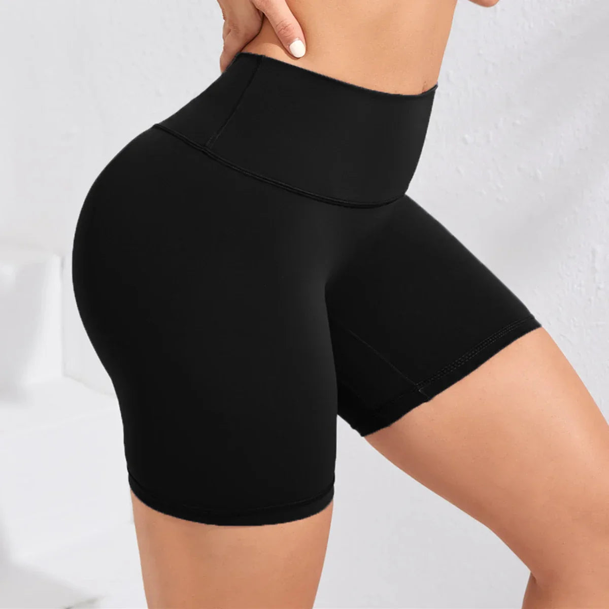 1 Piece High Waist Yoga Sports Shorts Outdoor Gym Running Workout Bottoms Breathable High Stretch Cycling Pants