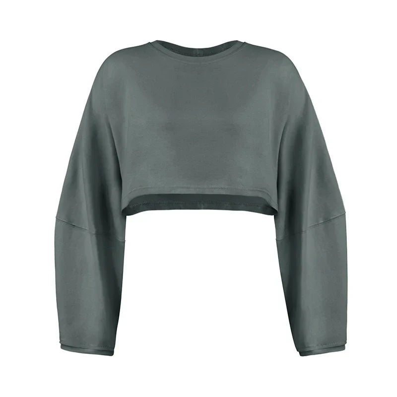 Women Sports Crop Top T-Shirts Gym Clothing Yoga Loose Tops Long Sleeve Sportswear Workout Clothing Fitness Smock Spring Autumn