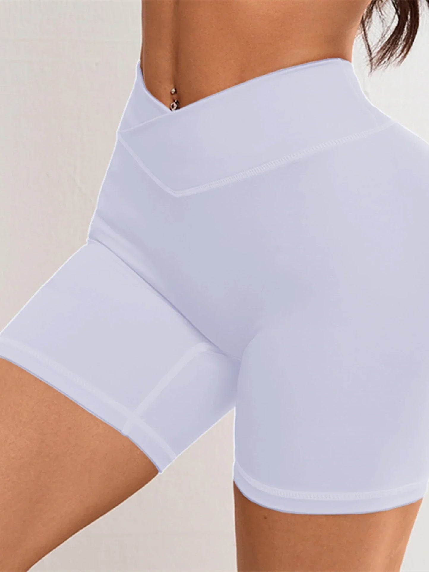 Women V Cross Waist Yoga Shorts 3.5 Workout Shorts Running Fitness Sports Shorts